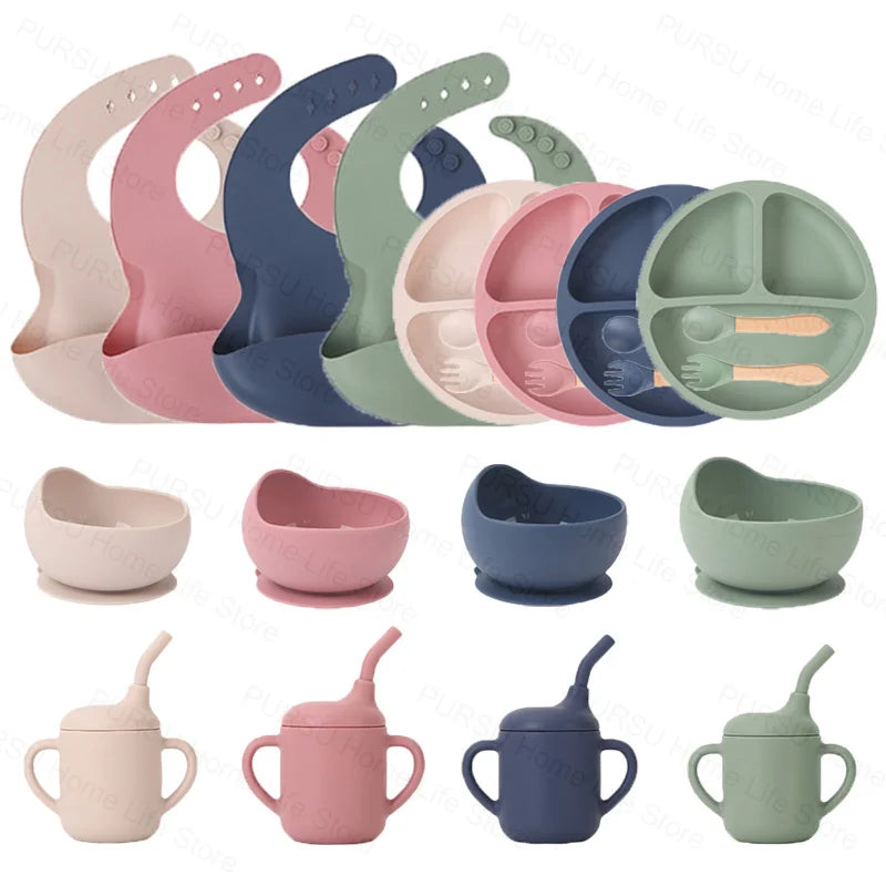 Set Repas Bébé en Silicone – Kit Alimentation Complet