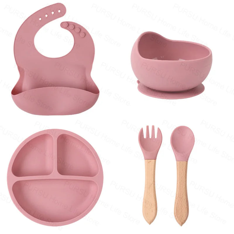 Set Repas Bébé en Silicone – Kit Alimentation Complet