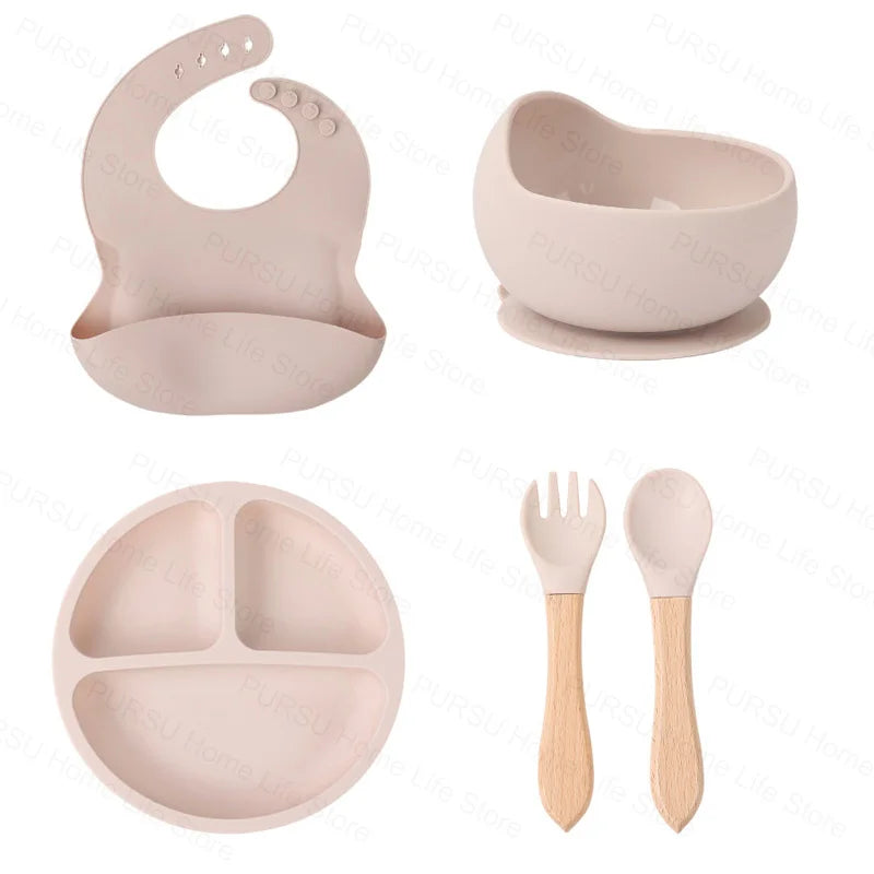 Set Repas Bébé en Silicone – Kit Alimentation Complet