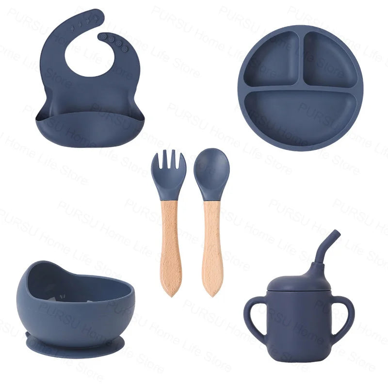 Set Repas Bébé en Silicone – Kit Alimentation Complet