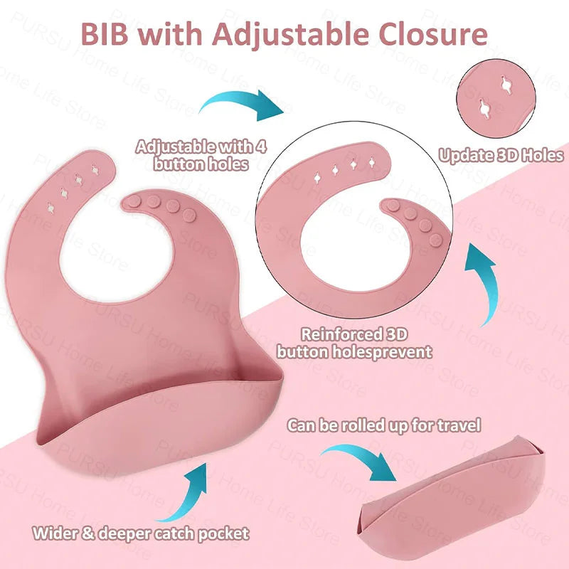 Set Repas Bébé en Silicone – Kit Alimentation Complet