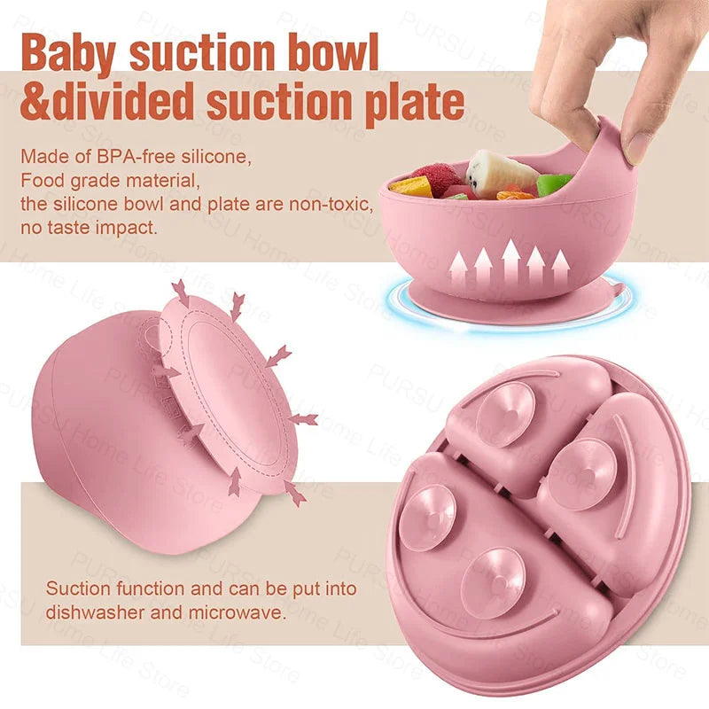 Set Repas Bébé en Silicone – Kit Alimentation Complet