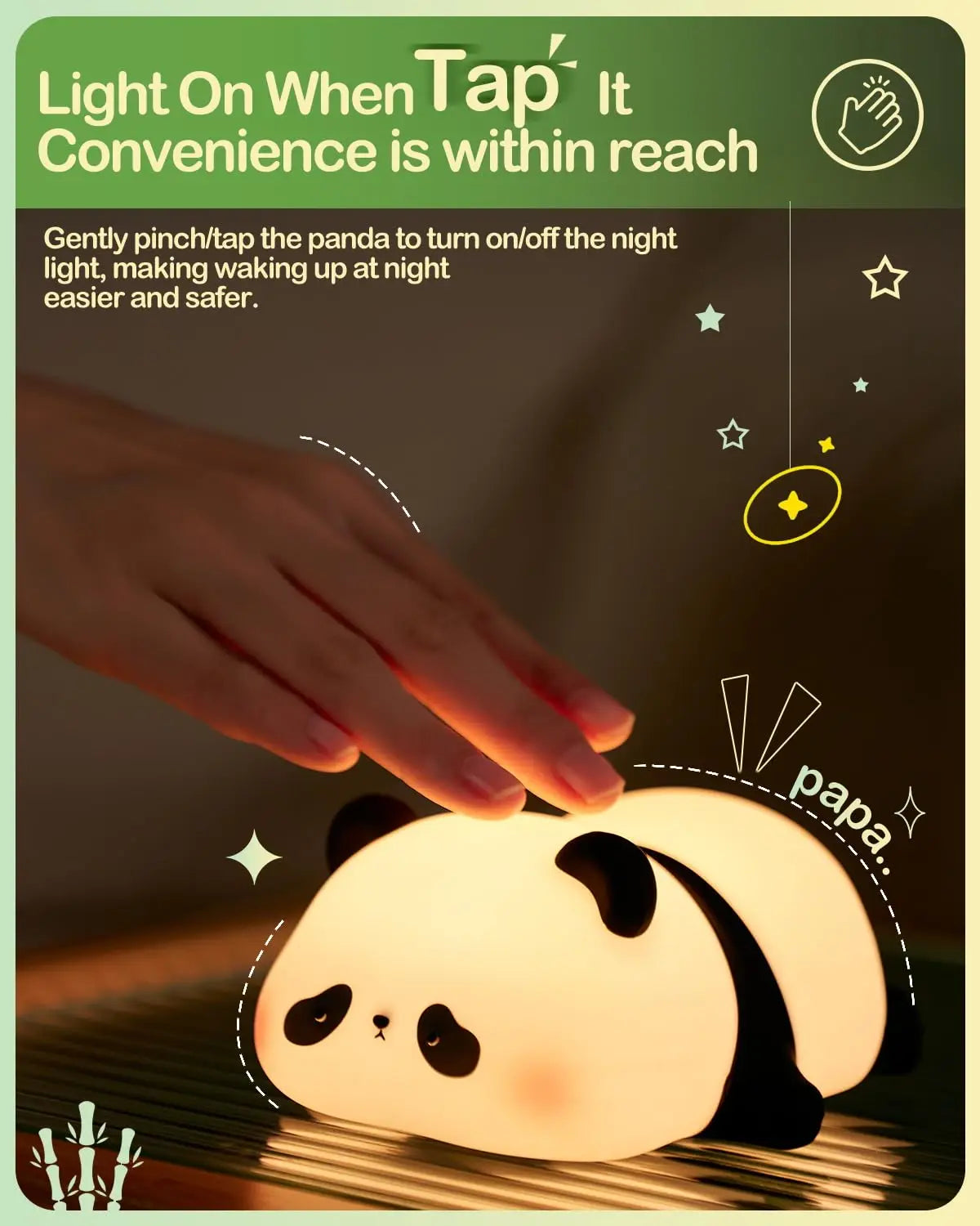 Veilleuse Panda LED en Silicone – Lumière Douce Réglable