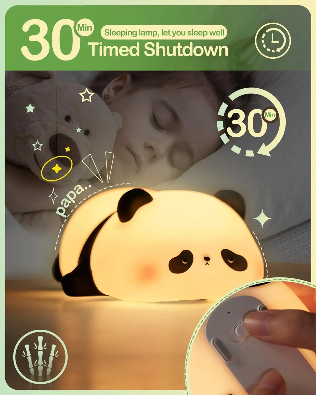 Veilleuse Panda LED en Silicone – Lumière Douce Réglable